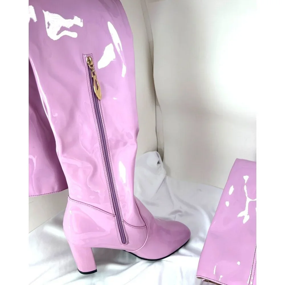 Pink Thigh High Boots Over the Knee Platforms Go Go Boots Size 42